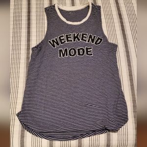 Medium, Blue and White Strip, Bcg Tank Top